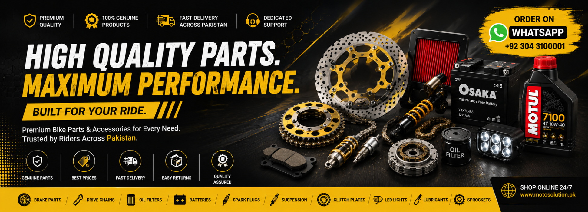 High quality motorcycle parts and accessories